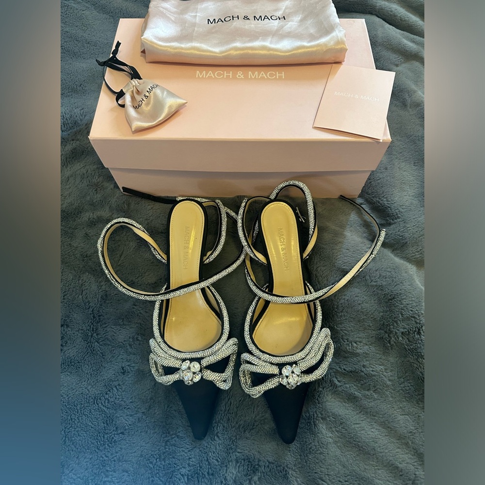 MACH&MACH embellish pointed toe pumps 2.5 heel height